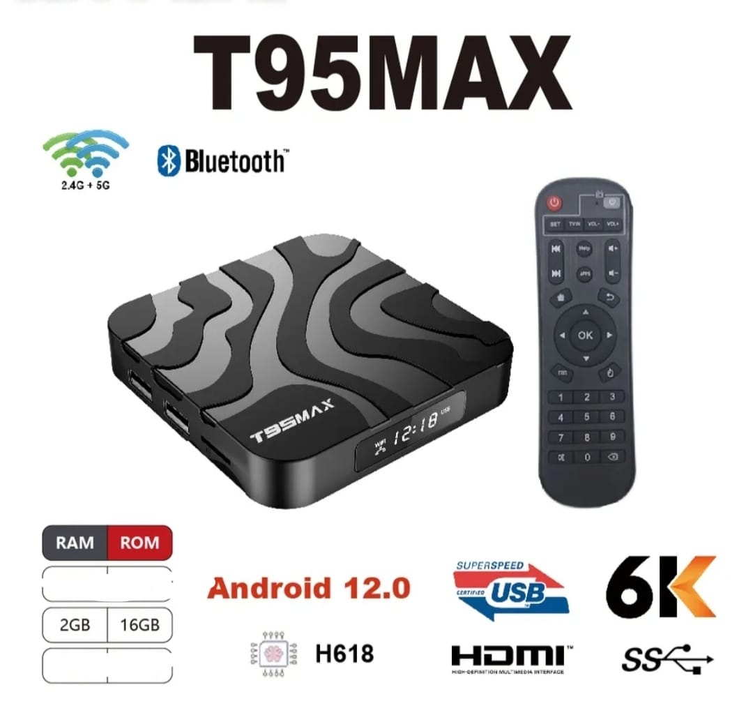 2022 Android 12 T95 Max Smart TV BOX 4Go 64Go Allwinner H618 Smart TV BOX 6K Quad Core Multimedia Player