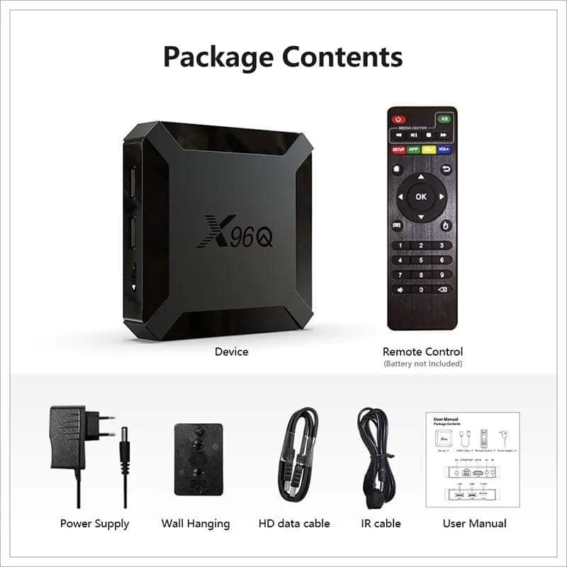 Box TV Android X96Q - X96Q Allwinner H313 - 4K Ultra HD H265 - Lecteur Multimédia - 2Go RAM 16Go ROM