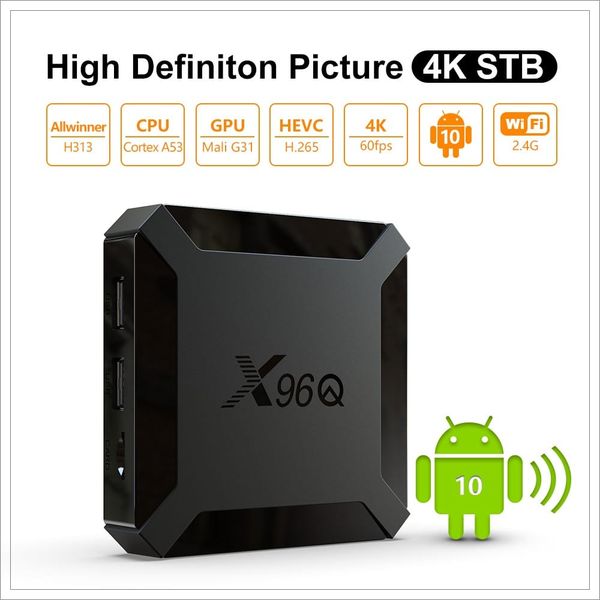 Box TV Android X96Q - X96Q Allwinner H313 - 4K Ultra HD H265 - Lecteur Multimédia - 2Go RAM 16Go ROM